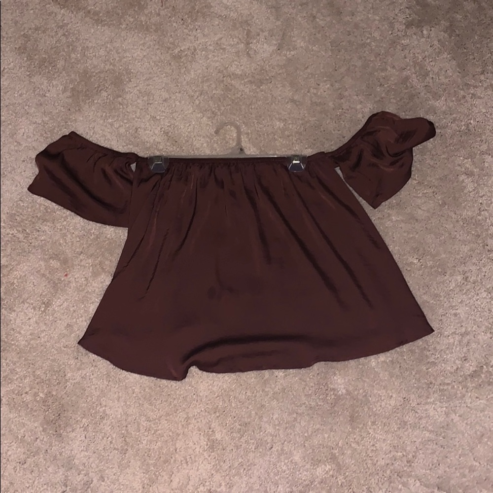 American eagle Satin off the shoulder shirt